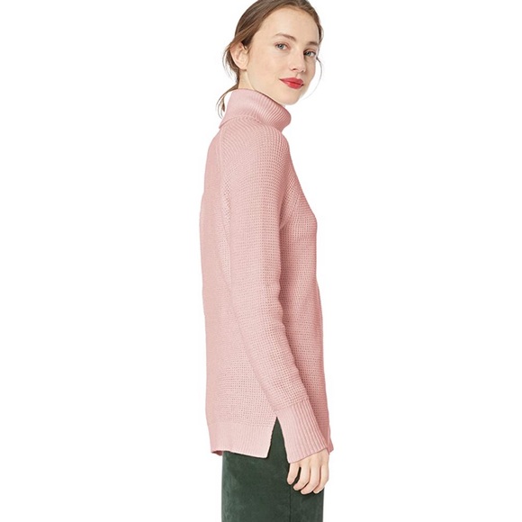 NEW J Crew Pink Knit Turtleneck Sweater Size Large - Picture 2 of 9